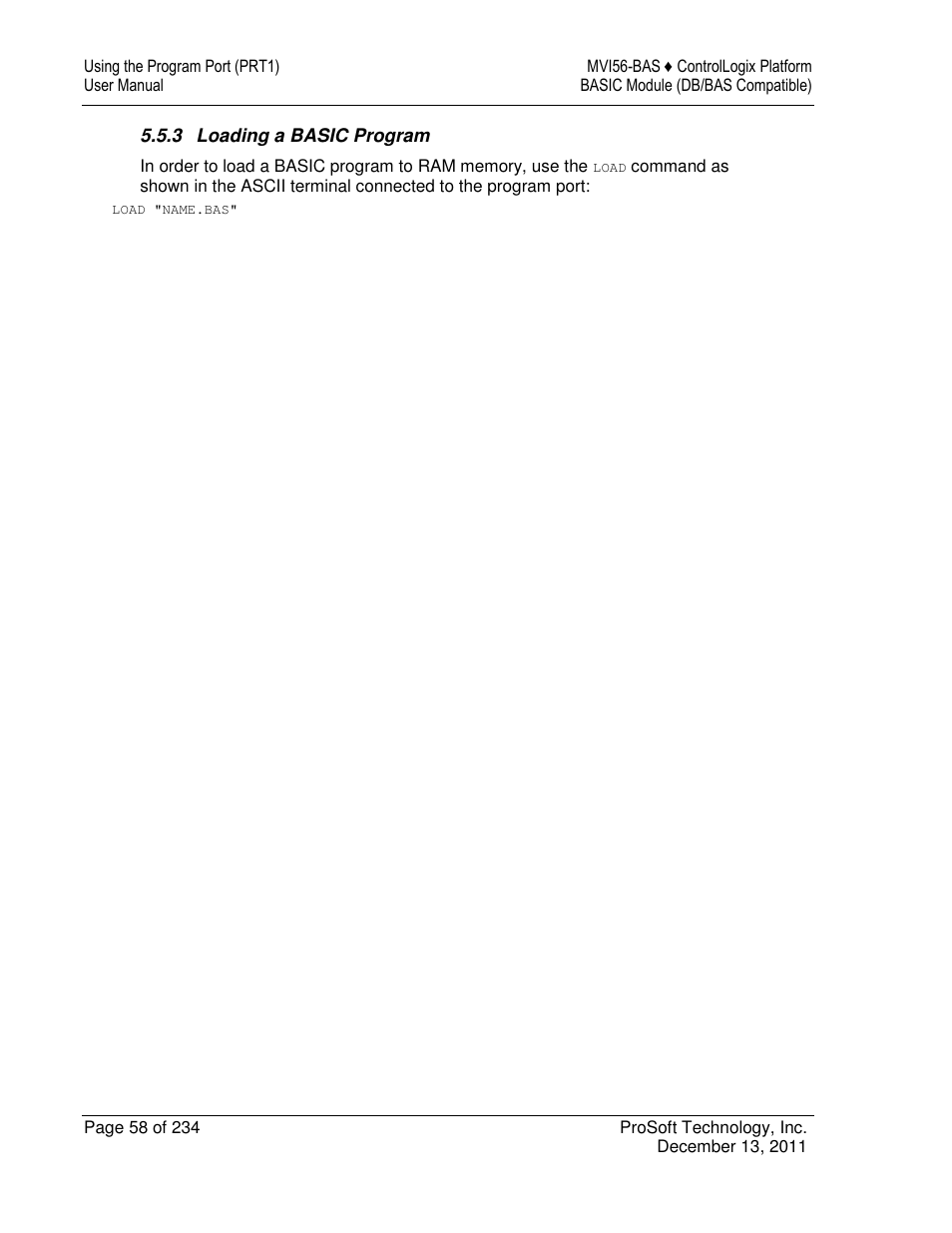 ProSoft Technology MVI56-BAS User Manual | Page 58 / 234