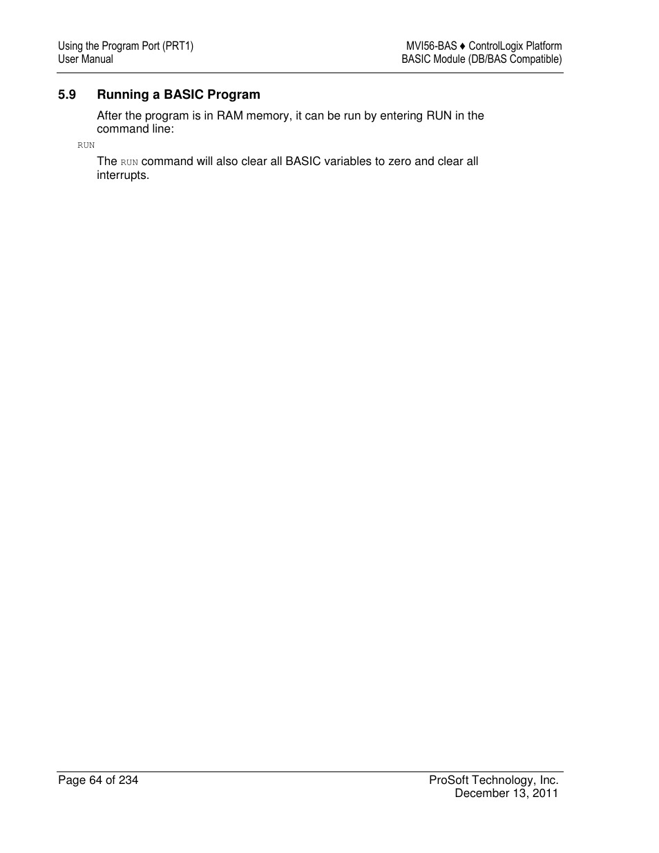 ProSoft Technology MVI56-BAS User Manual | Page 64 / 234