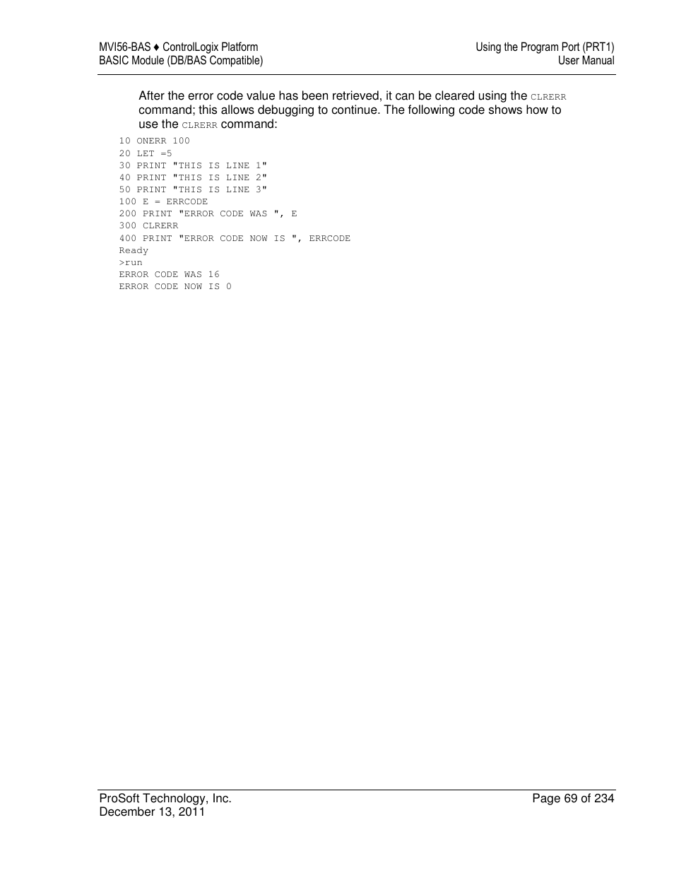 ProSoft Technology MVI56-BAS User Manual | Page 69 / 234
