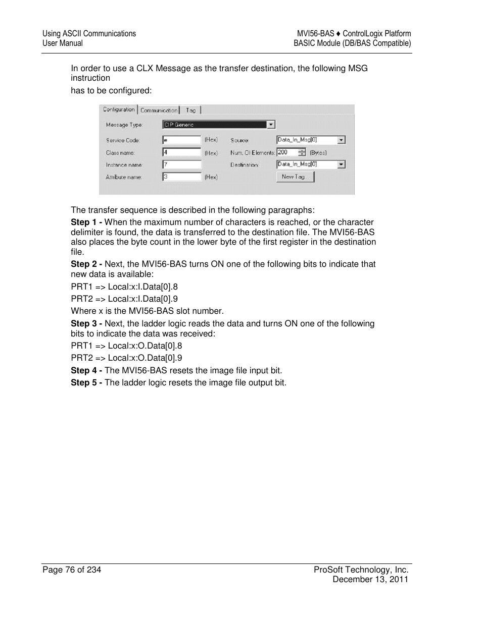 ProSoft Technology MVI56-BAS User Manual | Page 76 / 234