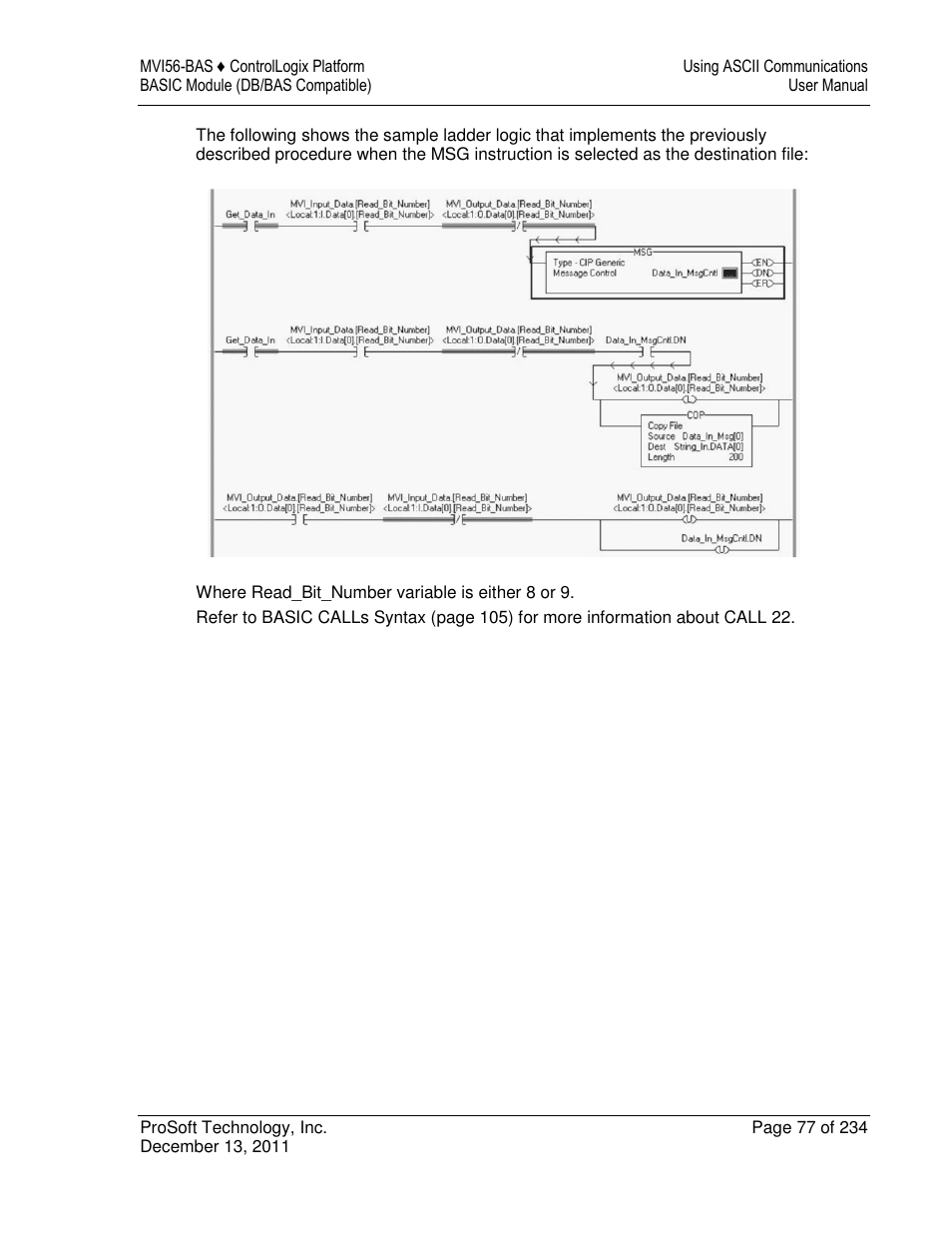 ProSoft Technology MVI56-BAS User Manual | Page 77 / 234