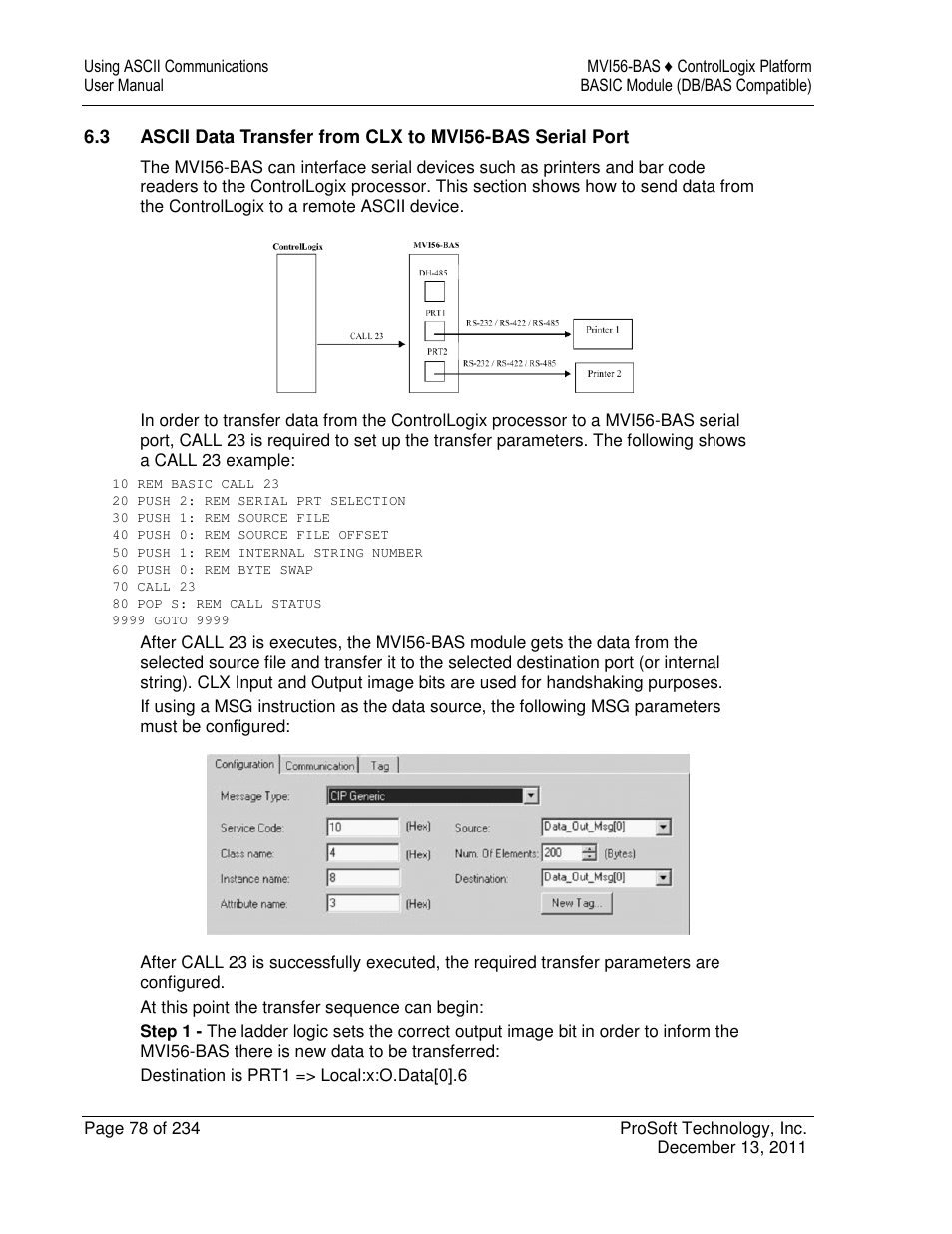 ProSoft Technology MVI56-BAS User Manual | Page 78 / 234