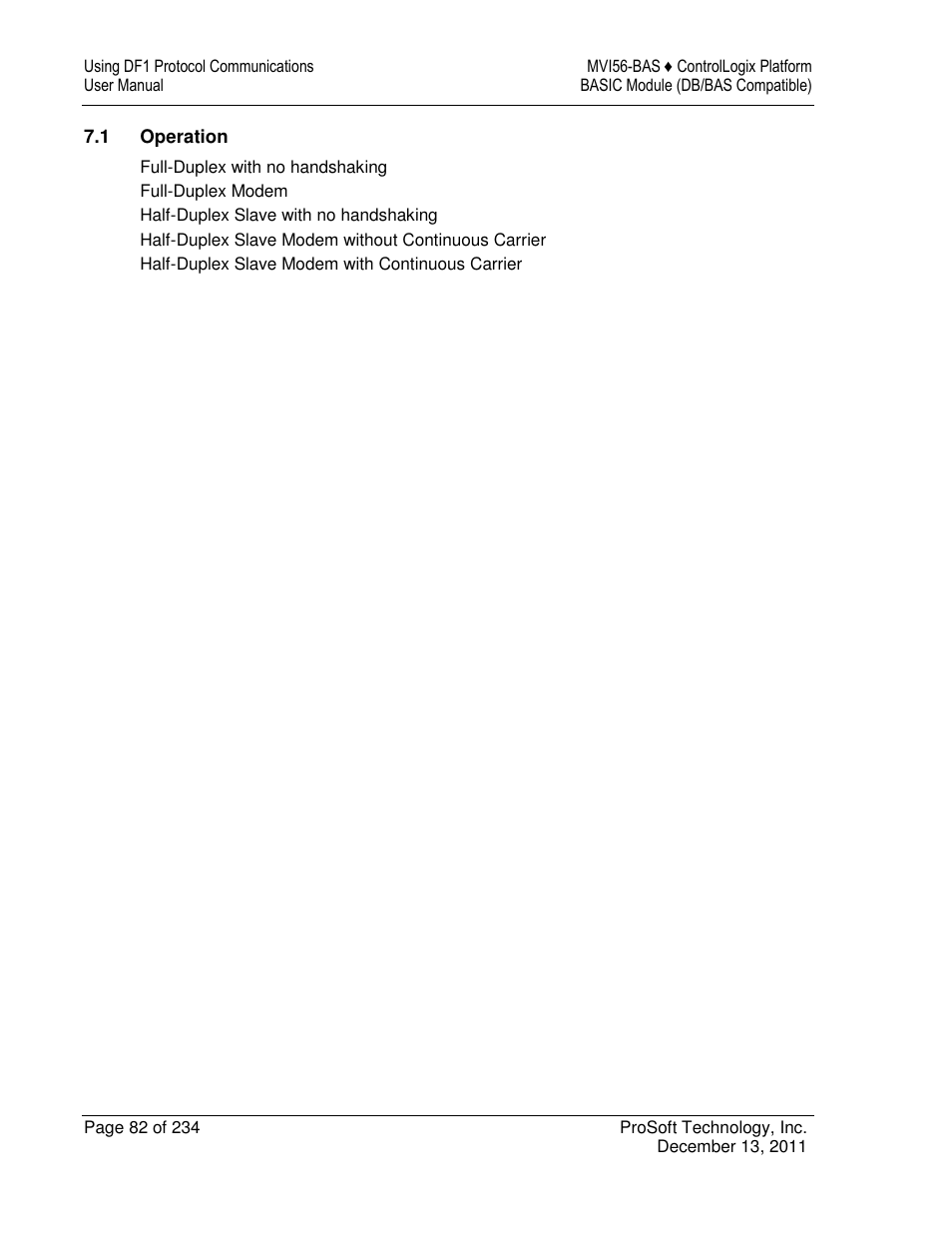 ProSoft Technology MVI56-BAS User Manual | Page 82 / 234