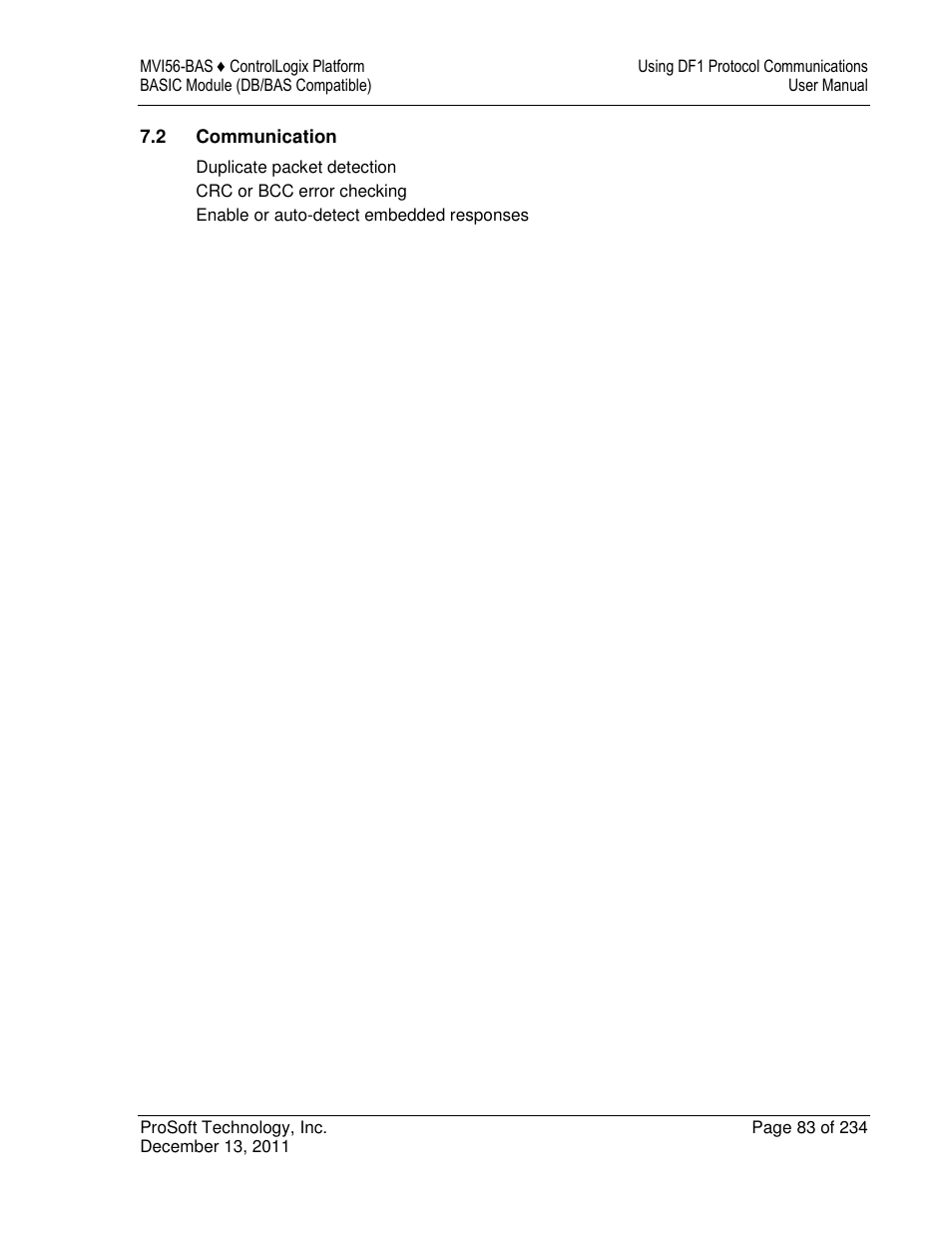 ProSoft Technology MVI56-BAS User Manual | Page 83 / 234
