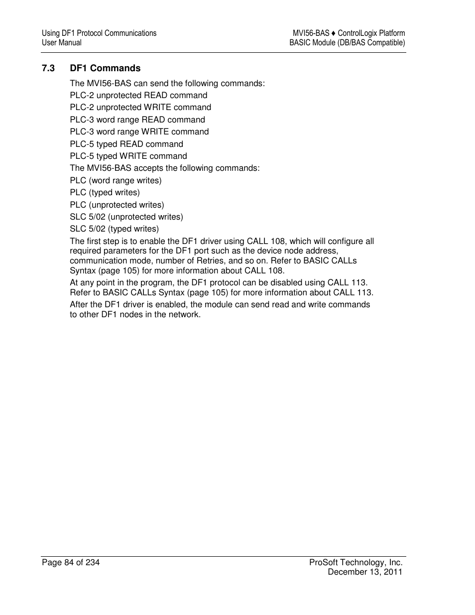ProSoft Technology MVI56-BAS User Manual | Page 84 / 234
