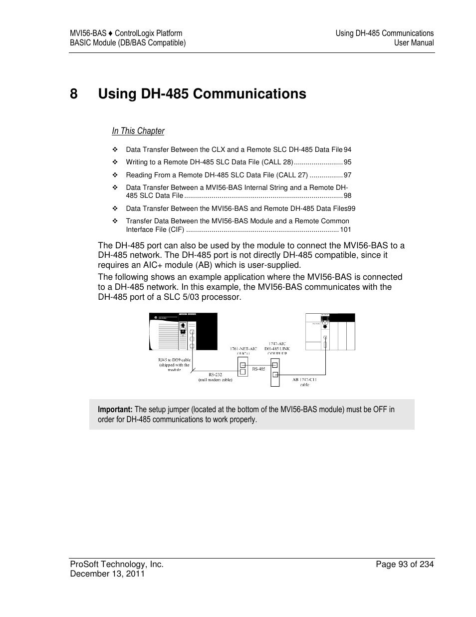 8using dh-485 communications | ProSoft Technology MVI56-BAS User Manual | Page 93 / 234