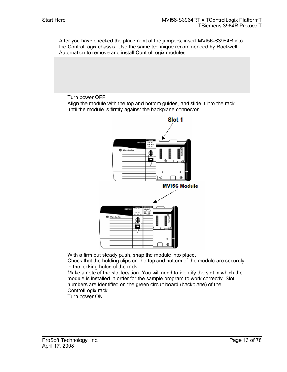 ProSoft Technology MVI56-S3964R User Manual | Page 13 / 78