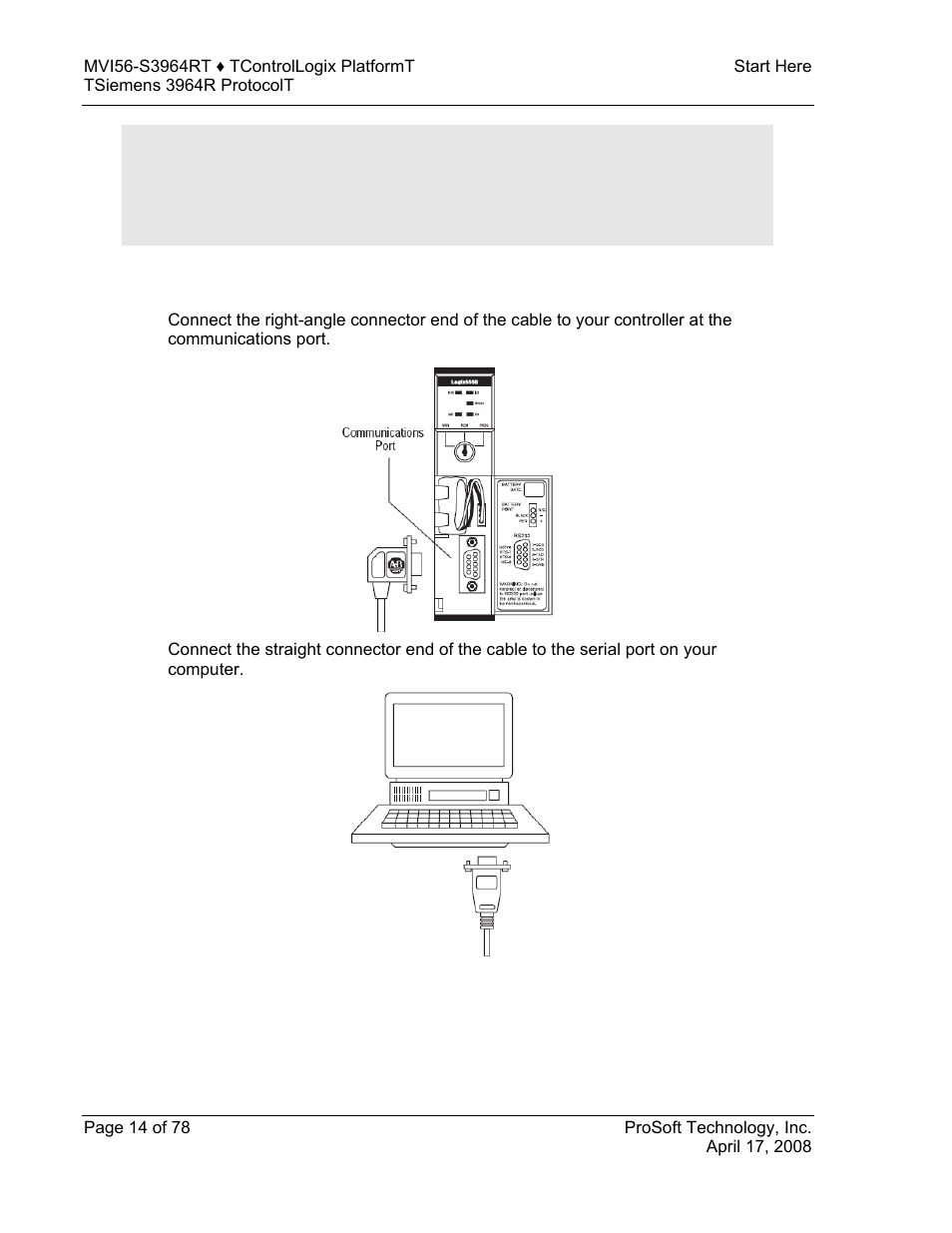 Connect your pc to the processor | ProSoft Technology MVI56-S3964R User Manual | Page 14 / 78