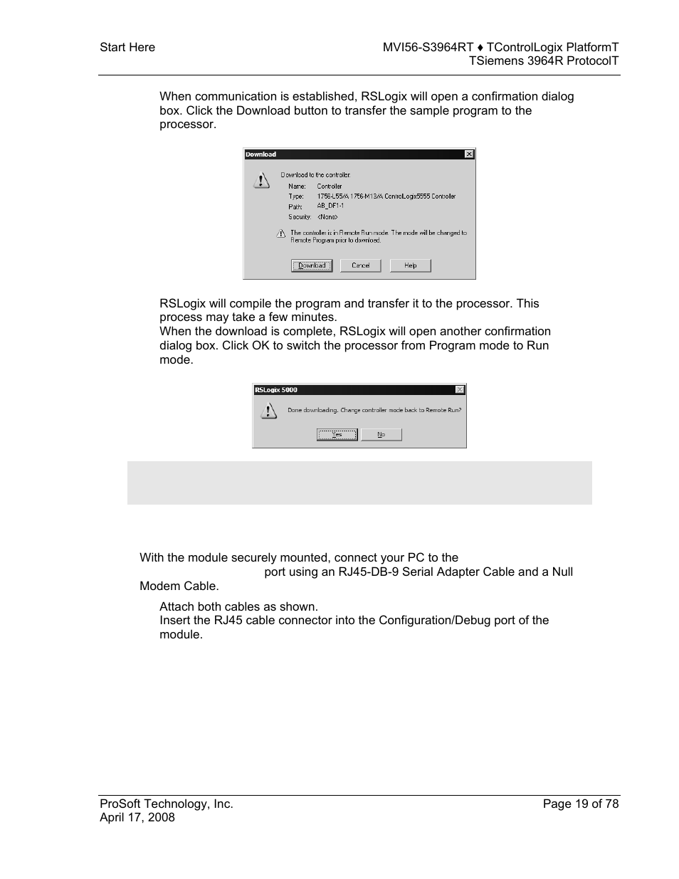 Connect your pc to the module | ProSoft Technology MVI56-S3964R User Manual | Page 19 / 78