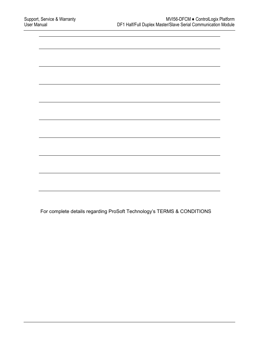 Warranty information | ProSoft Technology MVI56-DFCM User Manual | Page 104 / 106