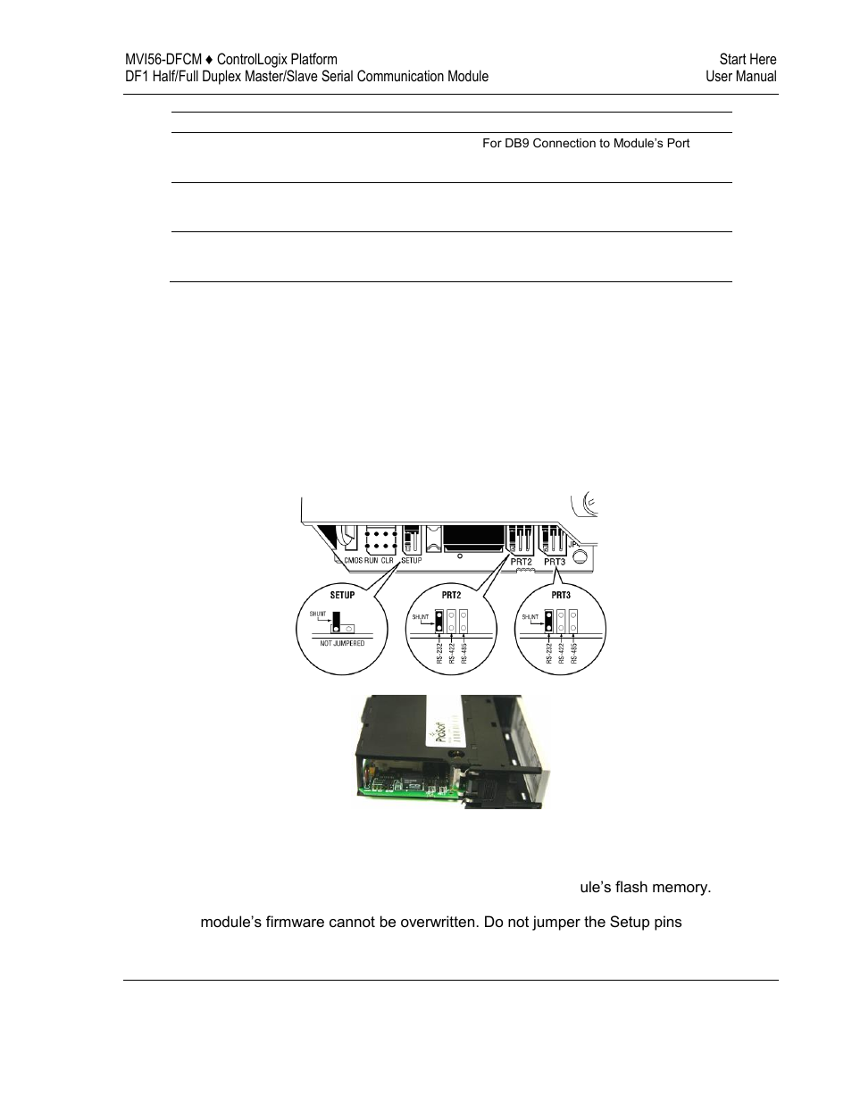 Setting jumpers | ProSoft Technology MVI56-DFCM User Manual | Page 11 / 106