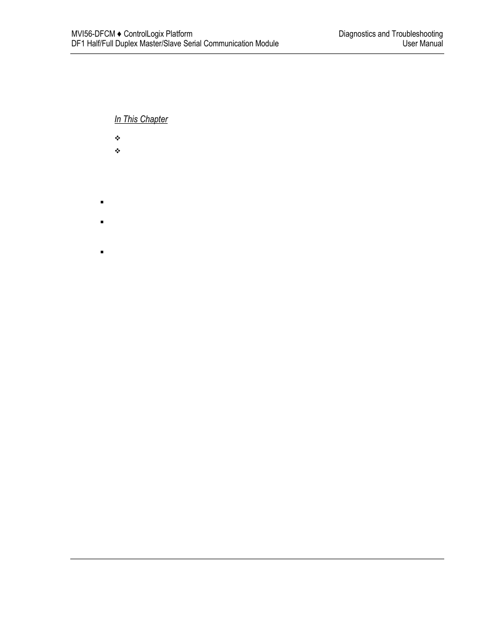 4diagnostics and troubleshooting | ProSoft Technology MVI56-DFCM User Manual | Page 49 / 106