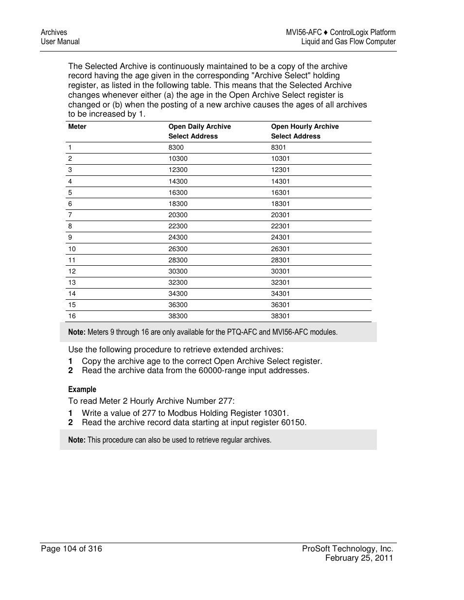 ProSoft Technology MVI56-AFC User Manual | Page 104 / 316