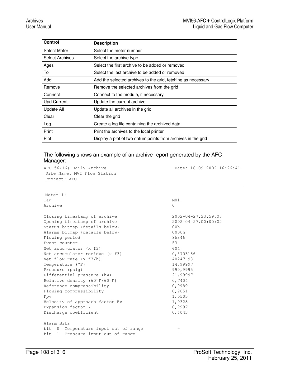 ProSoft Technology MVI56-AFC User Manual | Page 108 / 316