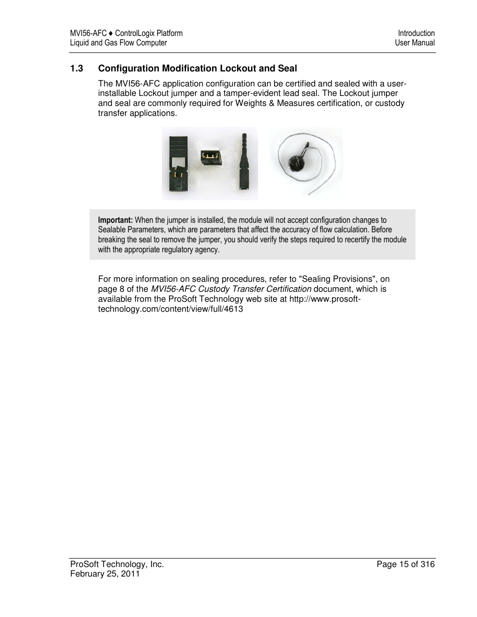 ProSoft Technology MVI56-AFC User Manual | Page 15 / 316