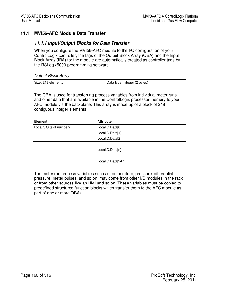 ProSoft Technology MVI56-AFC User Manual | Page 160 / 316