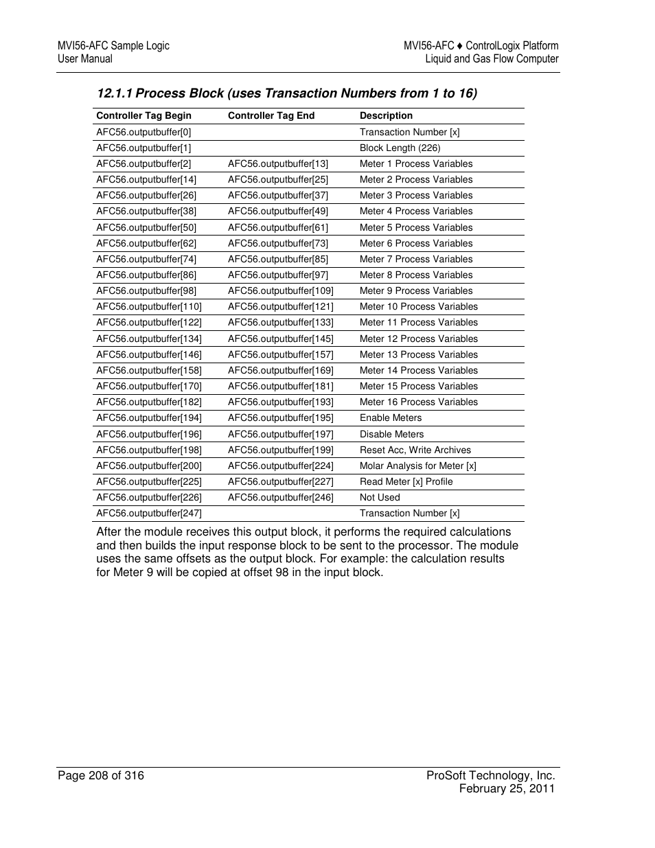 ProSoft Technology MVI56-AFC User Manual | Page 208 / 316