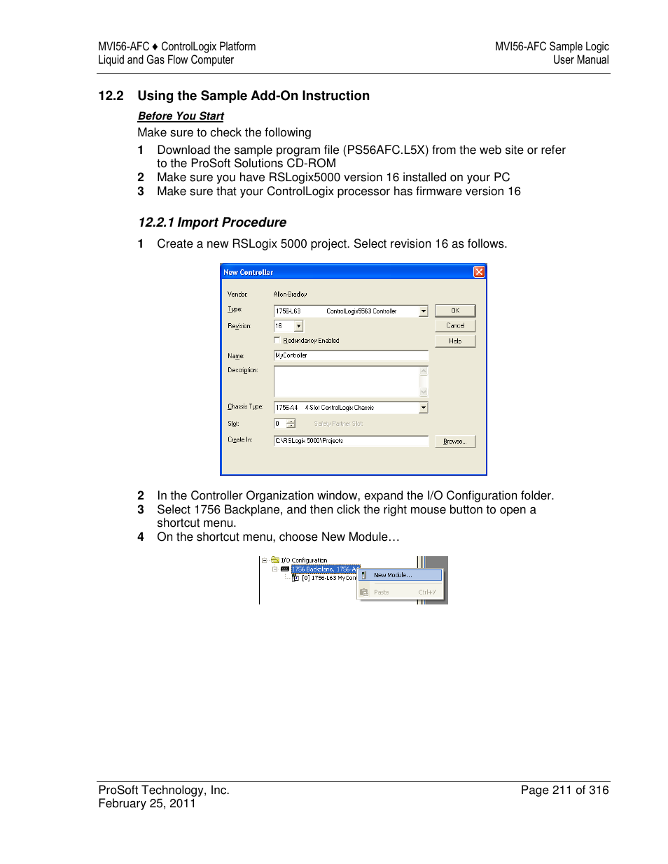 ProSoft Technology MVI56-AFC User Manual | Page 211 / 316