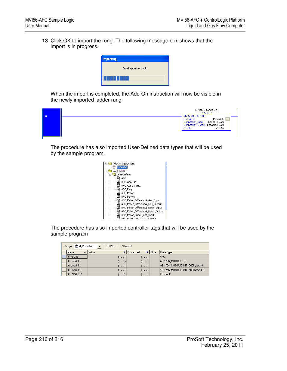 ProSoft Technology MVI56-AFC User Manual | Page 216 / 316