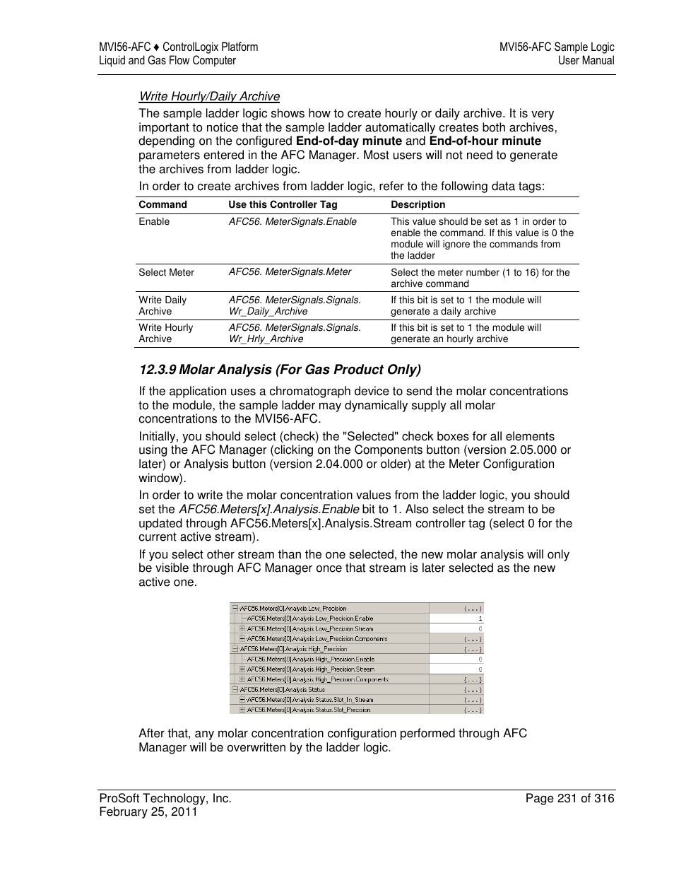 ProSoft Technology MVI56-AFC User Manual | Page 231 / 316