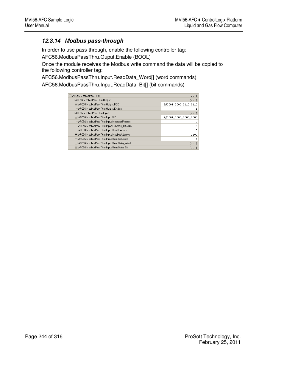 ProSoft Technology MVI56-AFC User Manual | Page 244 / 316