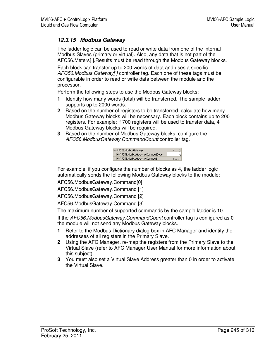 ProSoft Technology MVI56-AFC User Manual | Page 245 / 316