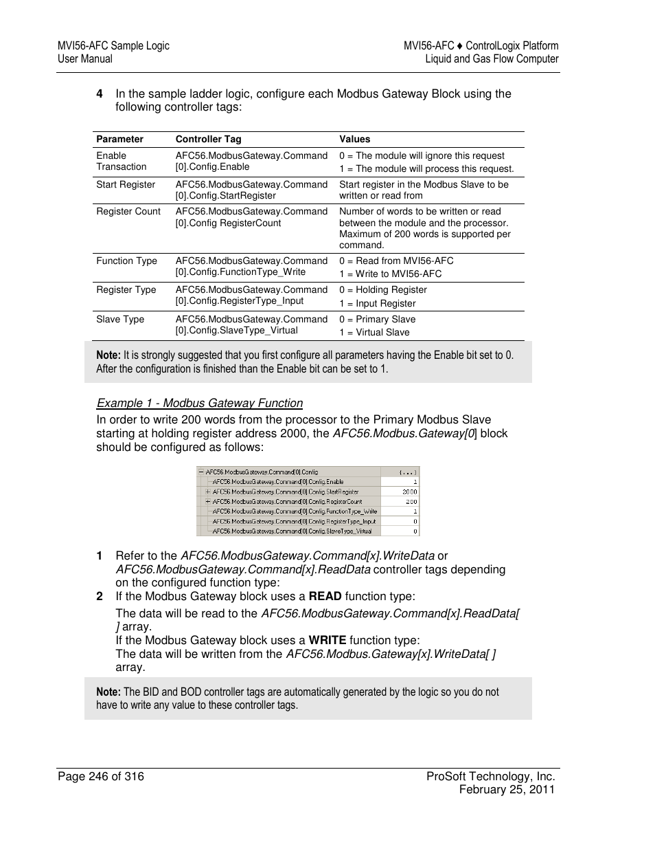 ProSoft Technology MVI56-AFC User Manual | Page 246 / 316