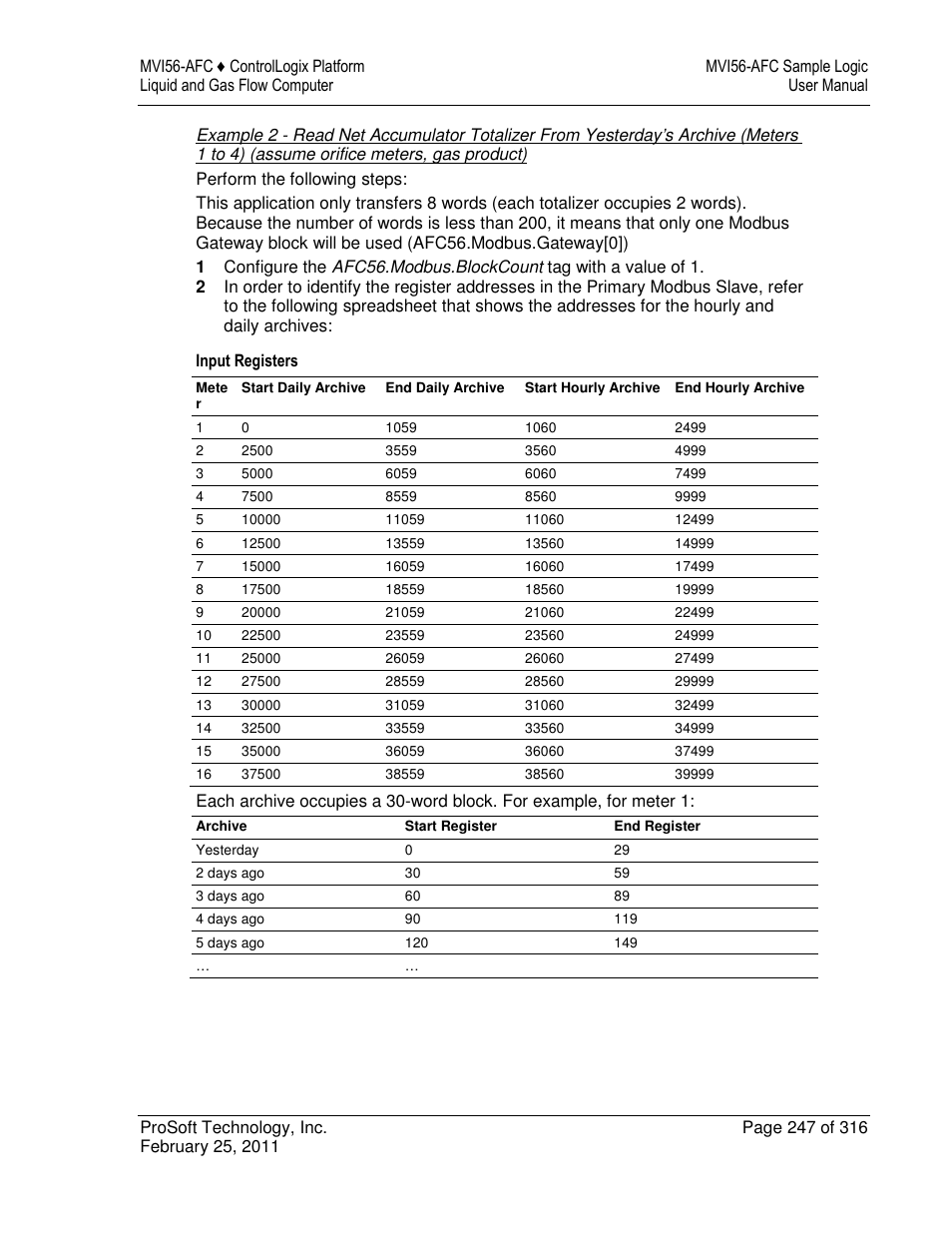 ProSoft Technology MVI56-AFC User Manual | Page 247 / 316