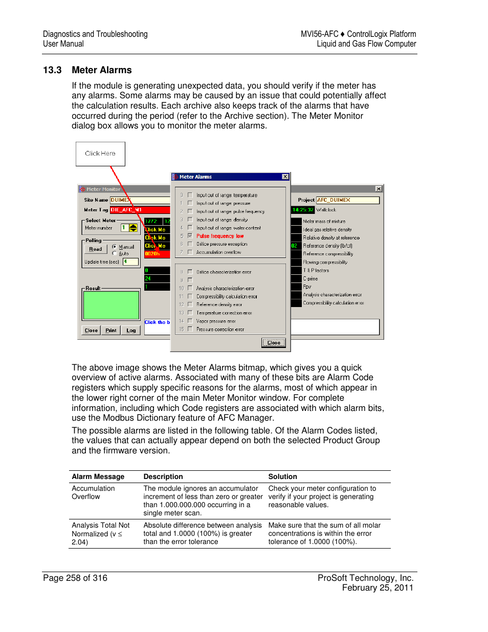 ProSoft Technology MVI56-AFC User Manual | Page 258 / 316