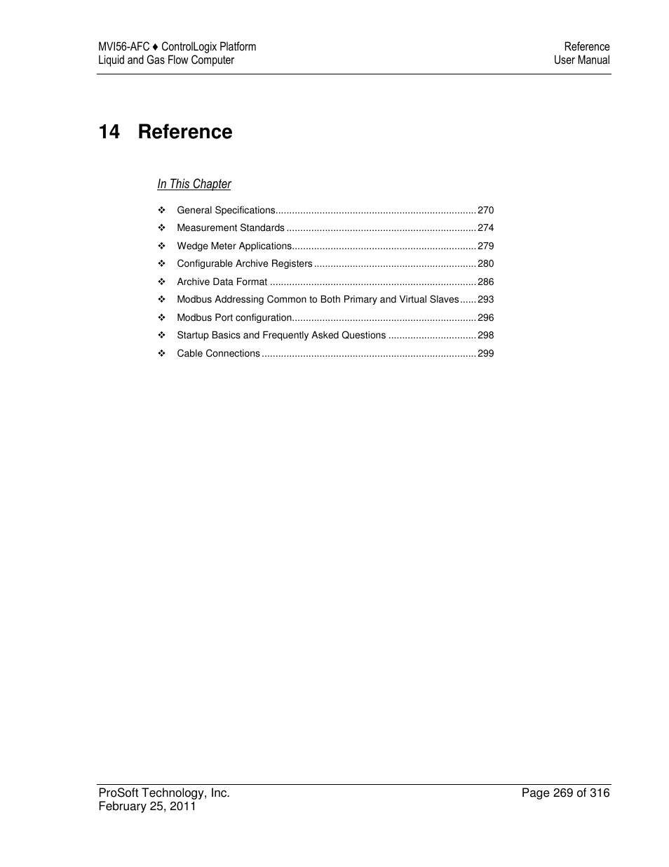 14 reference | ProSoft Technology MVI56-AFC User Manual | Page 269 / 316