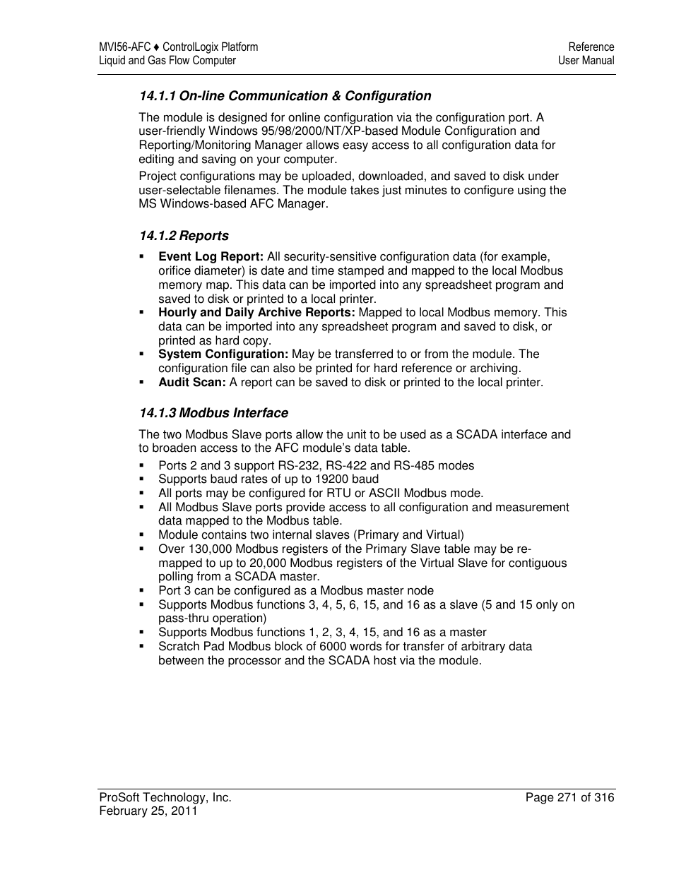 ProSoft Technology MVI56-AFC User Manual | Page 271 / 316