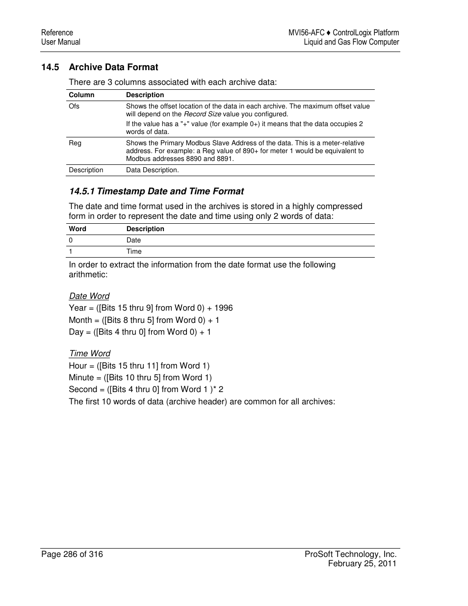 ProSoft Technology MVI56-AFC User Manual | Page 286 / 316