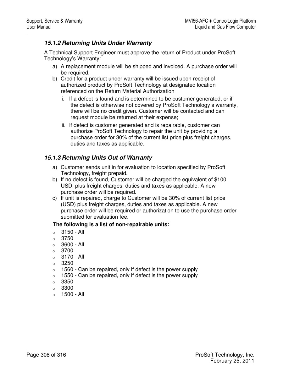 ProSoft Technology MVI56-AFC User Manual | Page 308 / 316