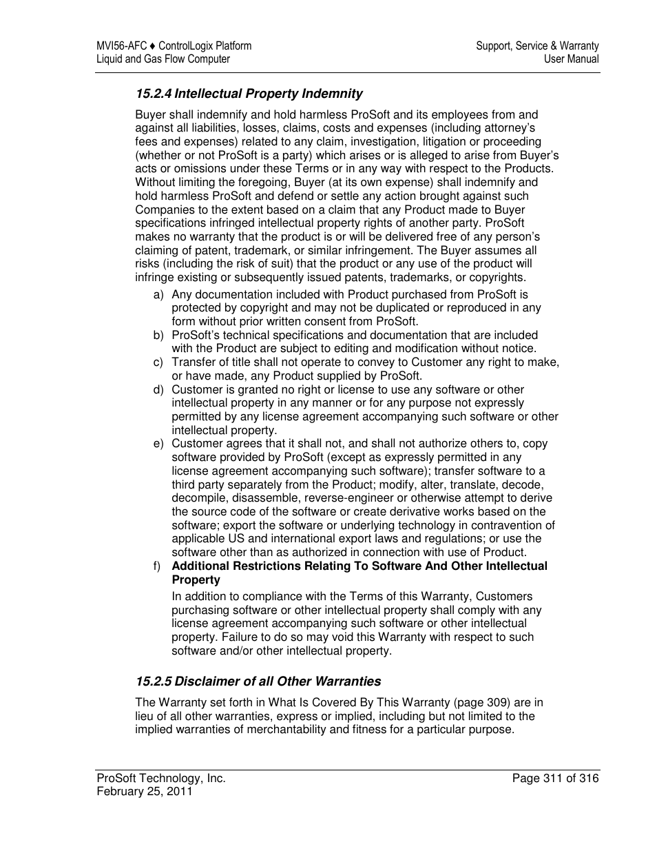 ProSoft Technology MVI56-AFC User Manual | Page 311 / 316