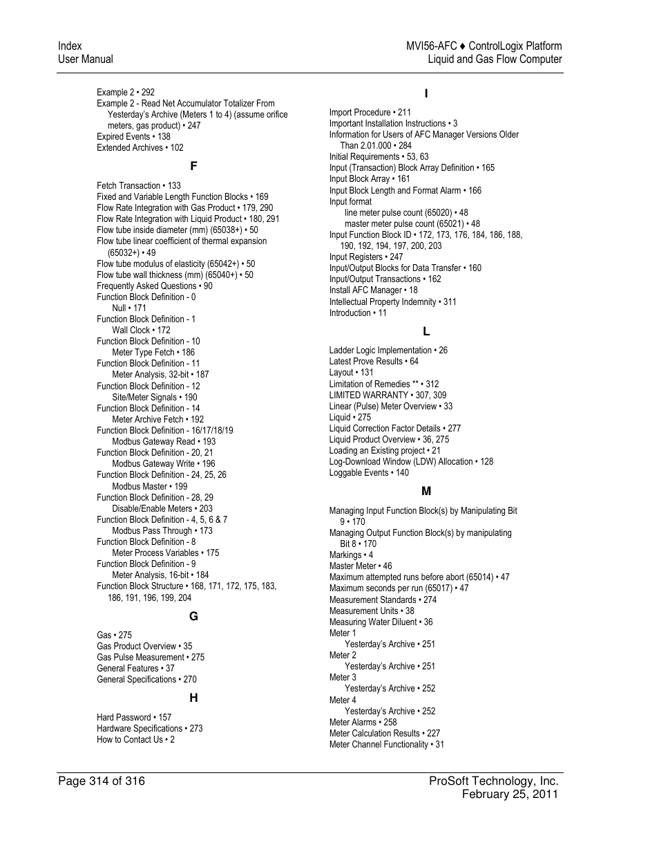 ProSoft Technology MVI56-AFC User Manual | Page 314 / 316