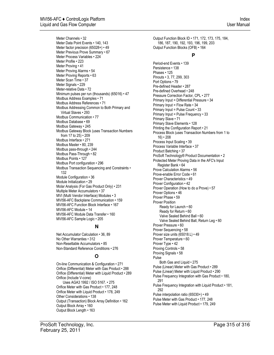 ProSoft Technology MVI56-AFC User Manual | Page 315 / 316