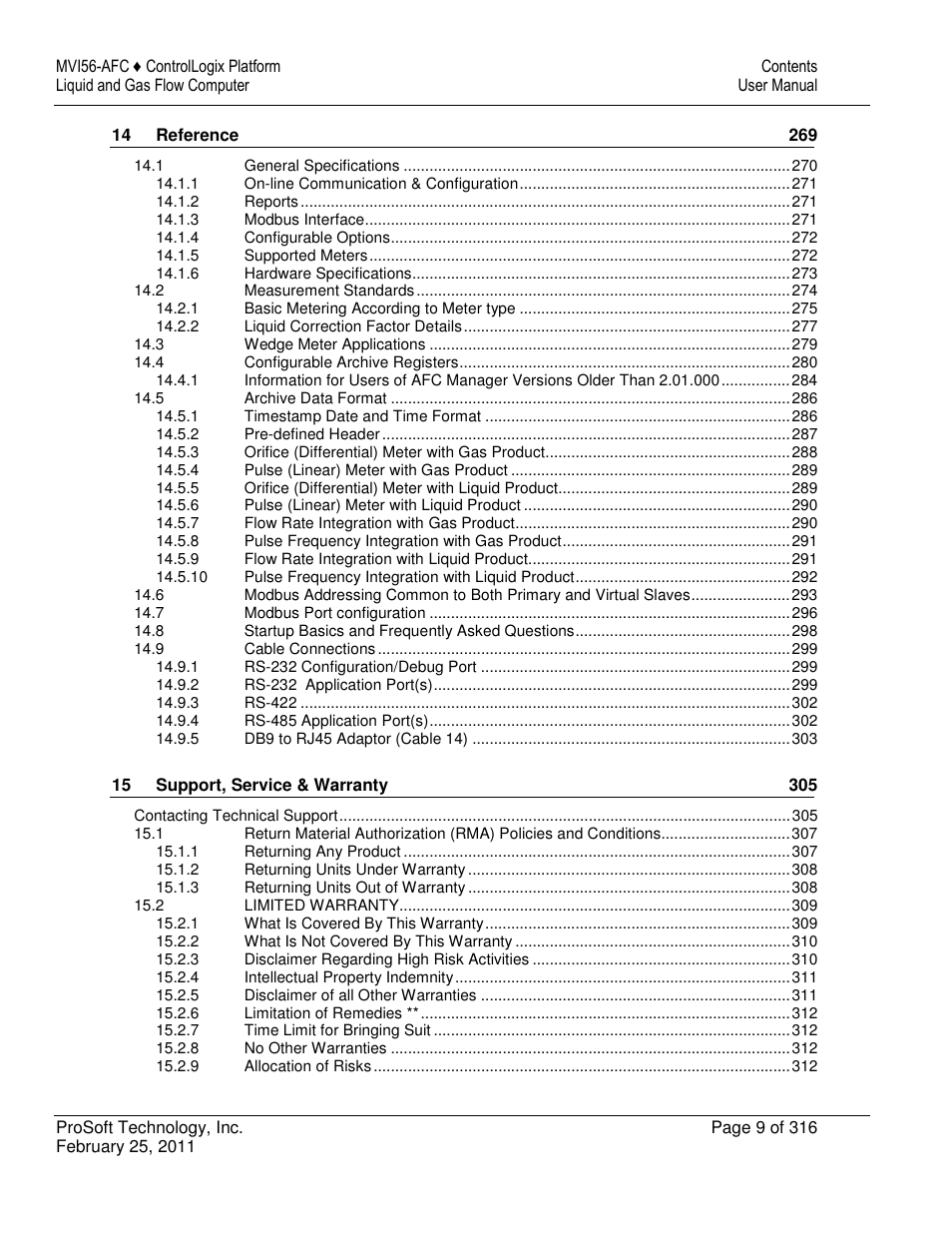 ProSoft Technology MVI56-AFC User Manual | Page 9 / 316