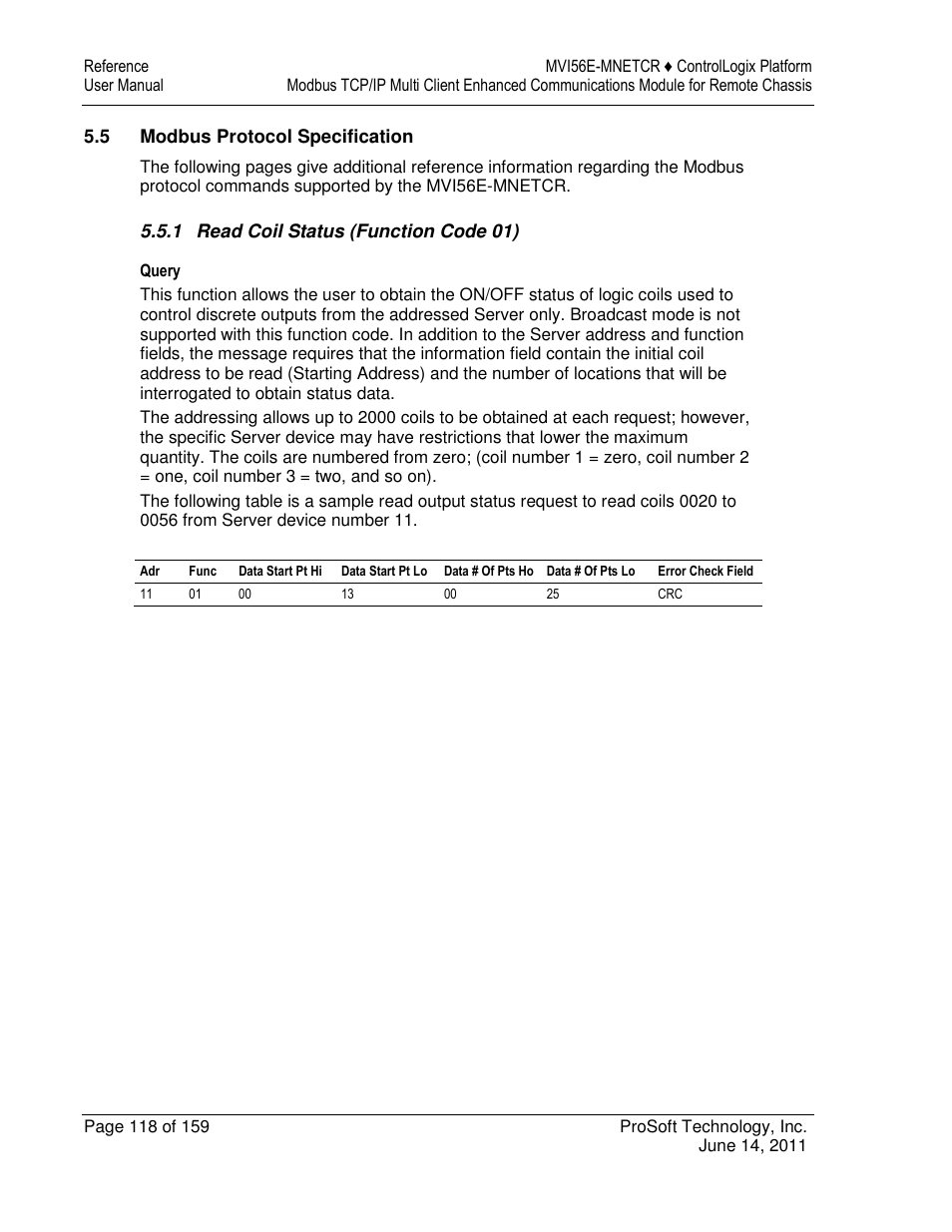 ProSoft Technology MVI56E-MNETCR User Manual | Page 118 / 159