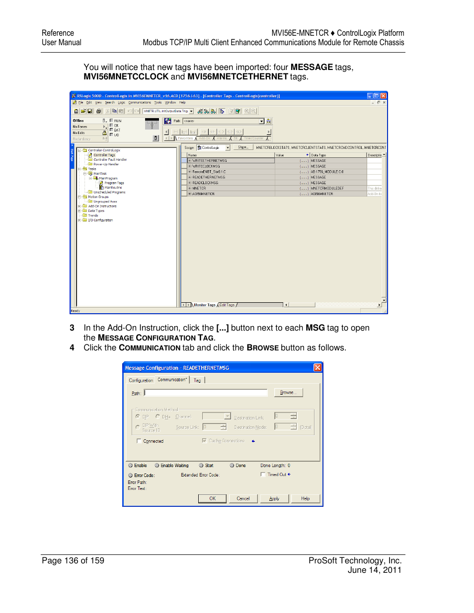ProSoft Technology MVI56E-MNETCR User Manual | Page 136 / 159