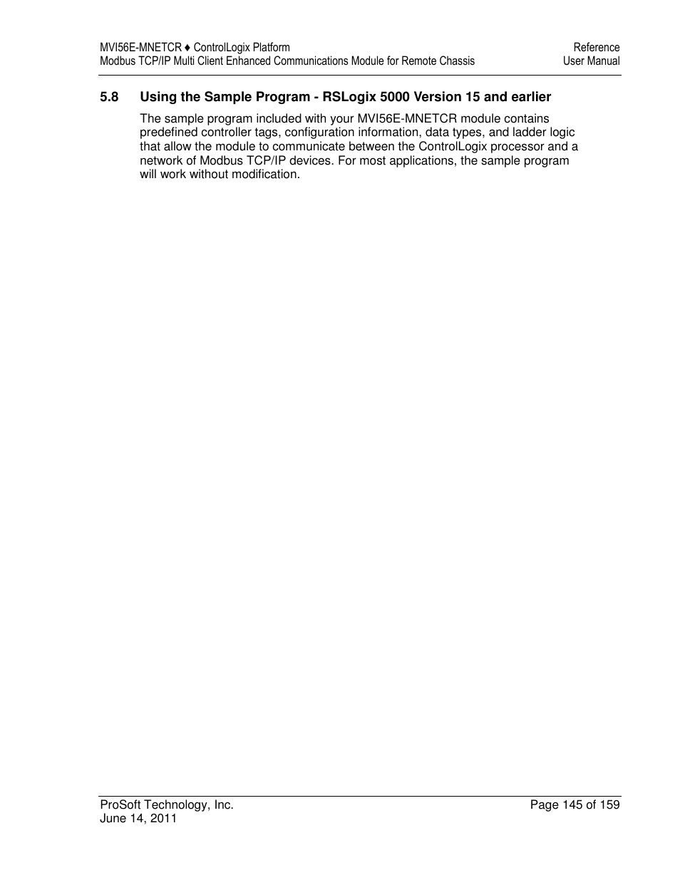 ProSoft Technology MVI56E-MNETCR User Manual | Page 145 / 159