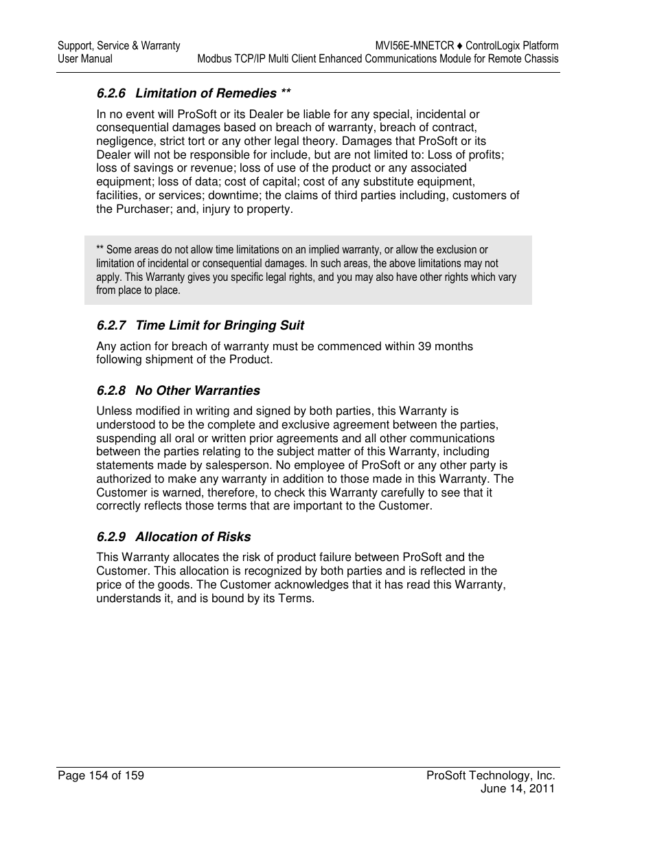 ProSoft Technology MVI56E-MNETCR User Manual | Page 154 / 159