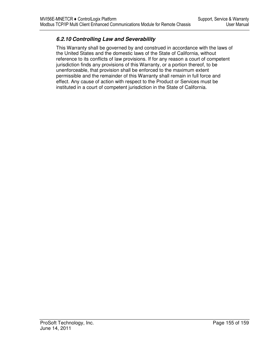 ProSoft Technology MVI56E-MNETCR User Manual | Page 155 / 159