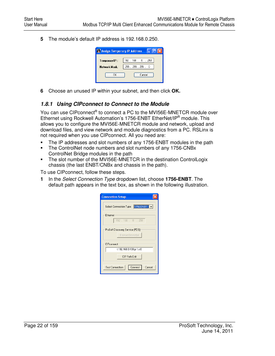 ProSoft Technology MVI56E-MNETCR User Manual | Page 22 / 159