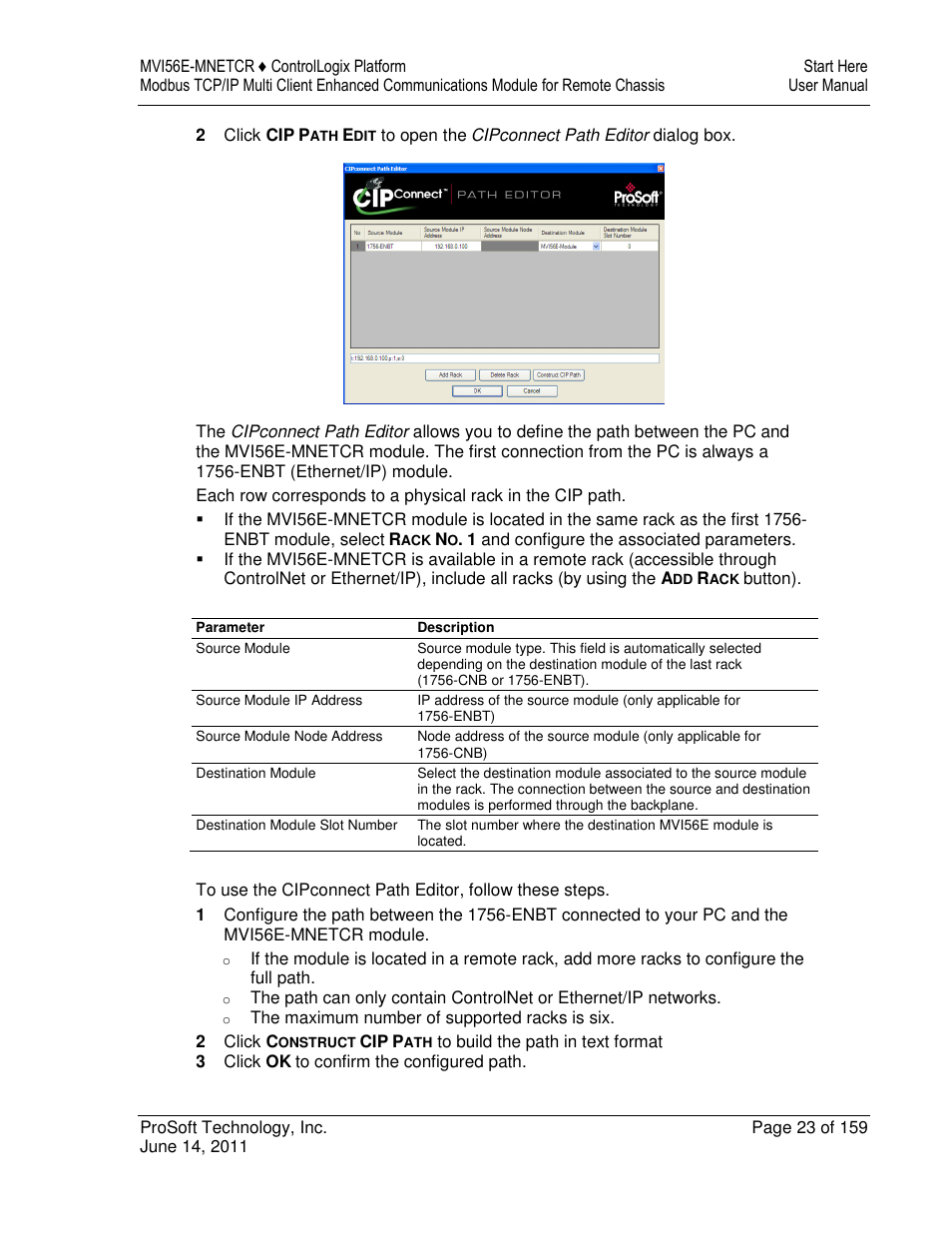 ProSoft Technology MVI56E-MNETCR User Manual | Page 23 / 159