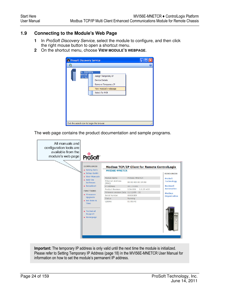 ProSoft Technology MVI56E-MNETCR User Manual | Page 24 / 159
