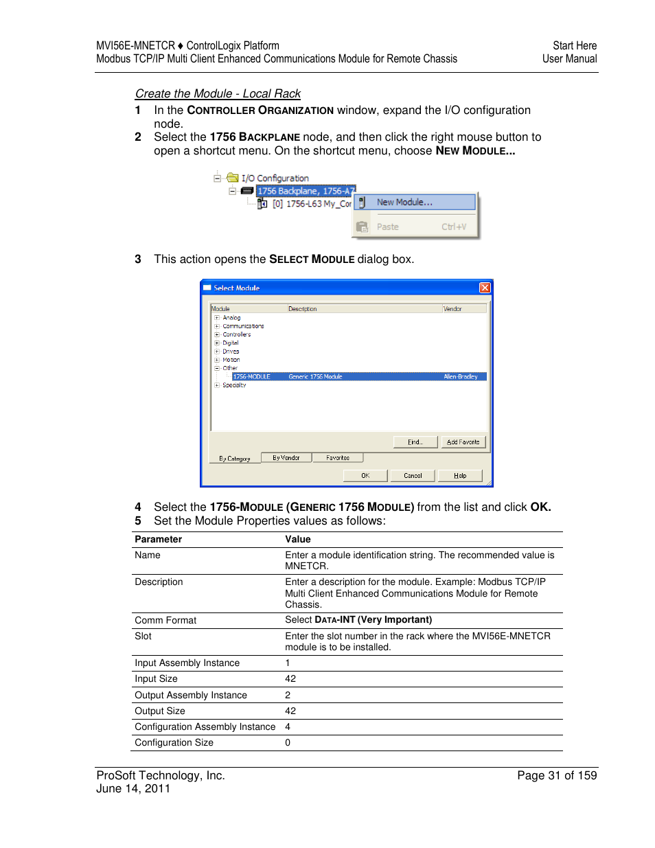 ProSoft Technology MVI56E-MNETCR User Manual | Page 31 / 159