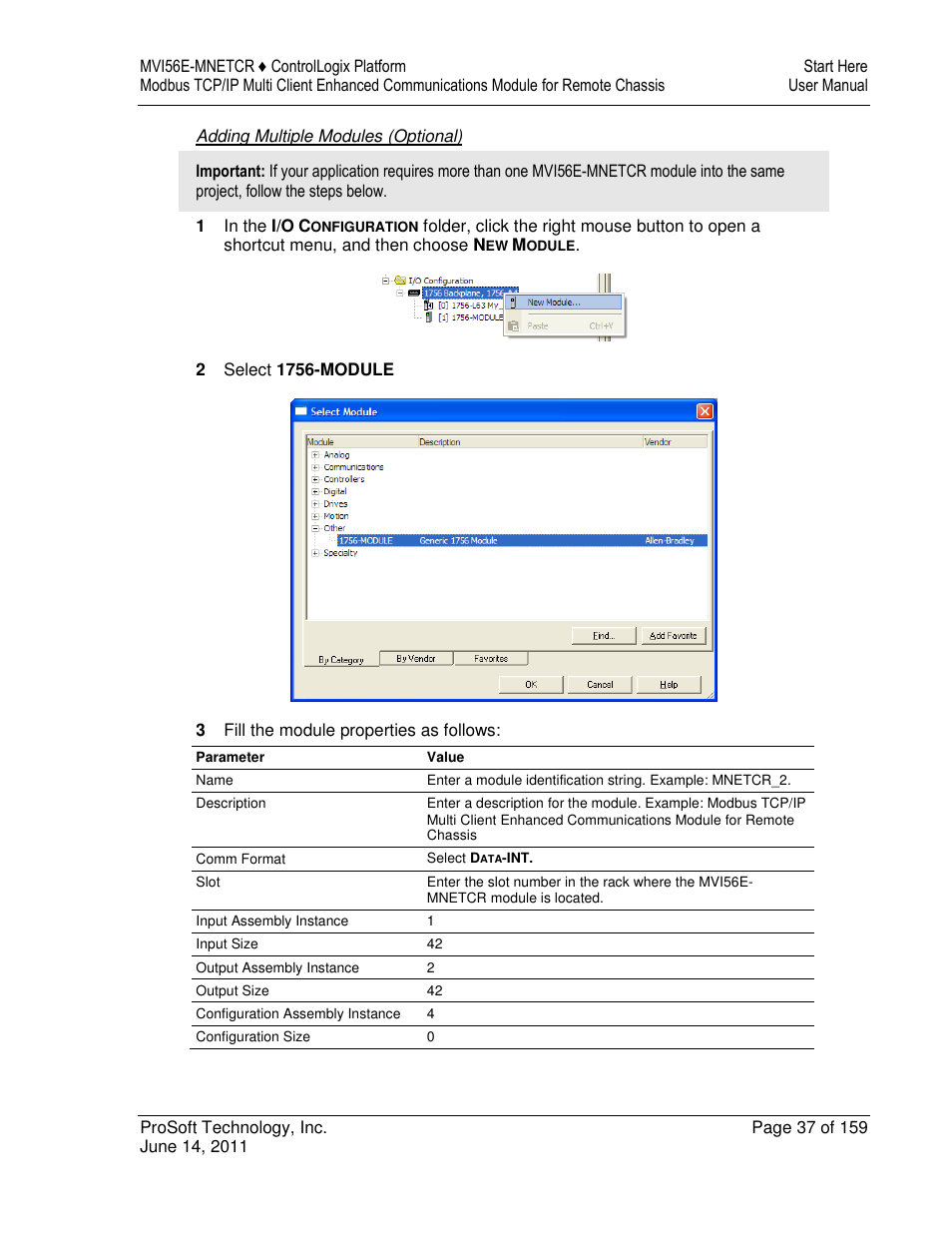 ProSoft Technology MVI56E-MNETCR User Manual | Page 37 / 159