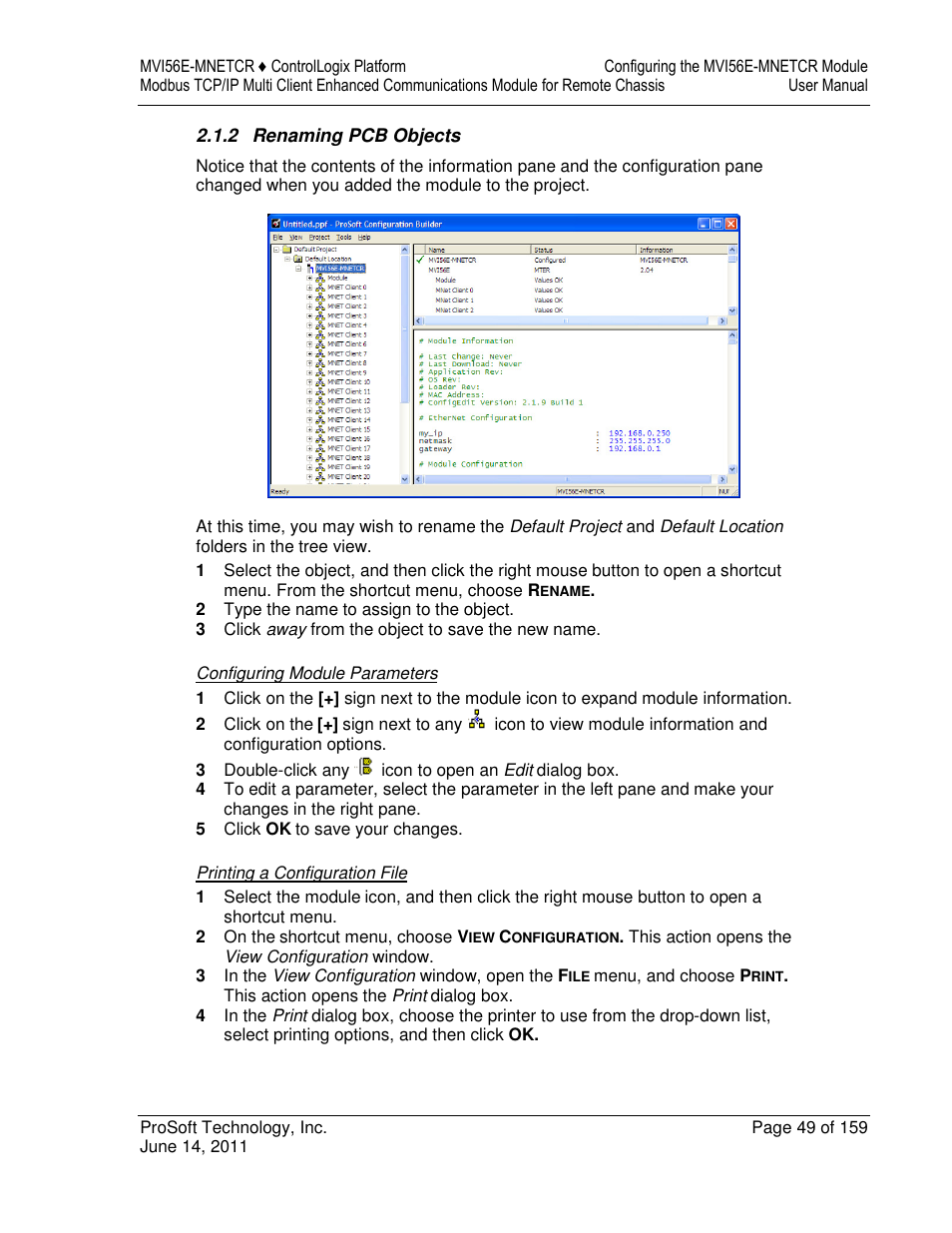 ProSoft Technology MVI56E-MNETCR User Manual | Page 49 / 159