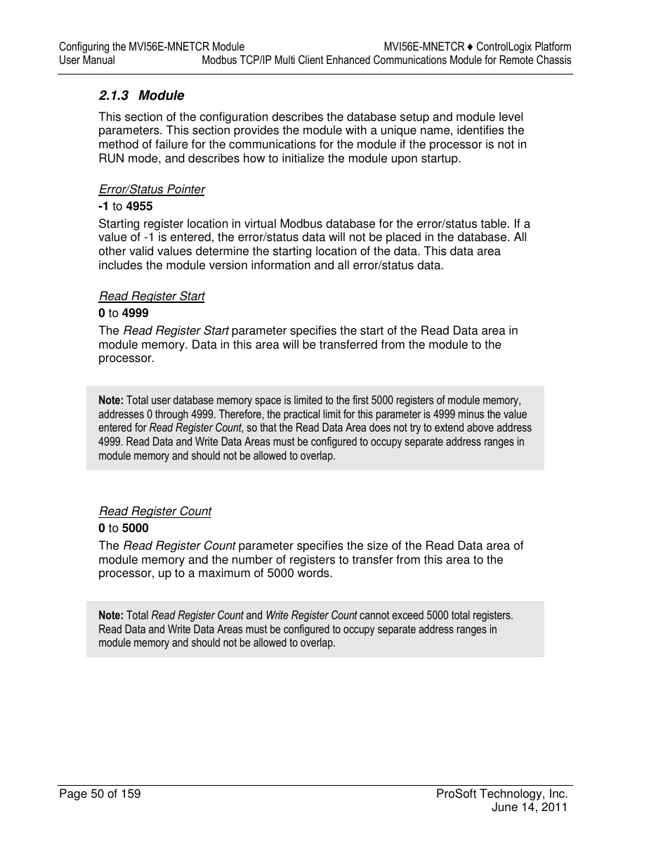 ProSoft Technology MVI56E-MNETCR User Manual | Page 50 / 159