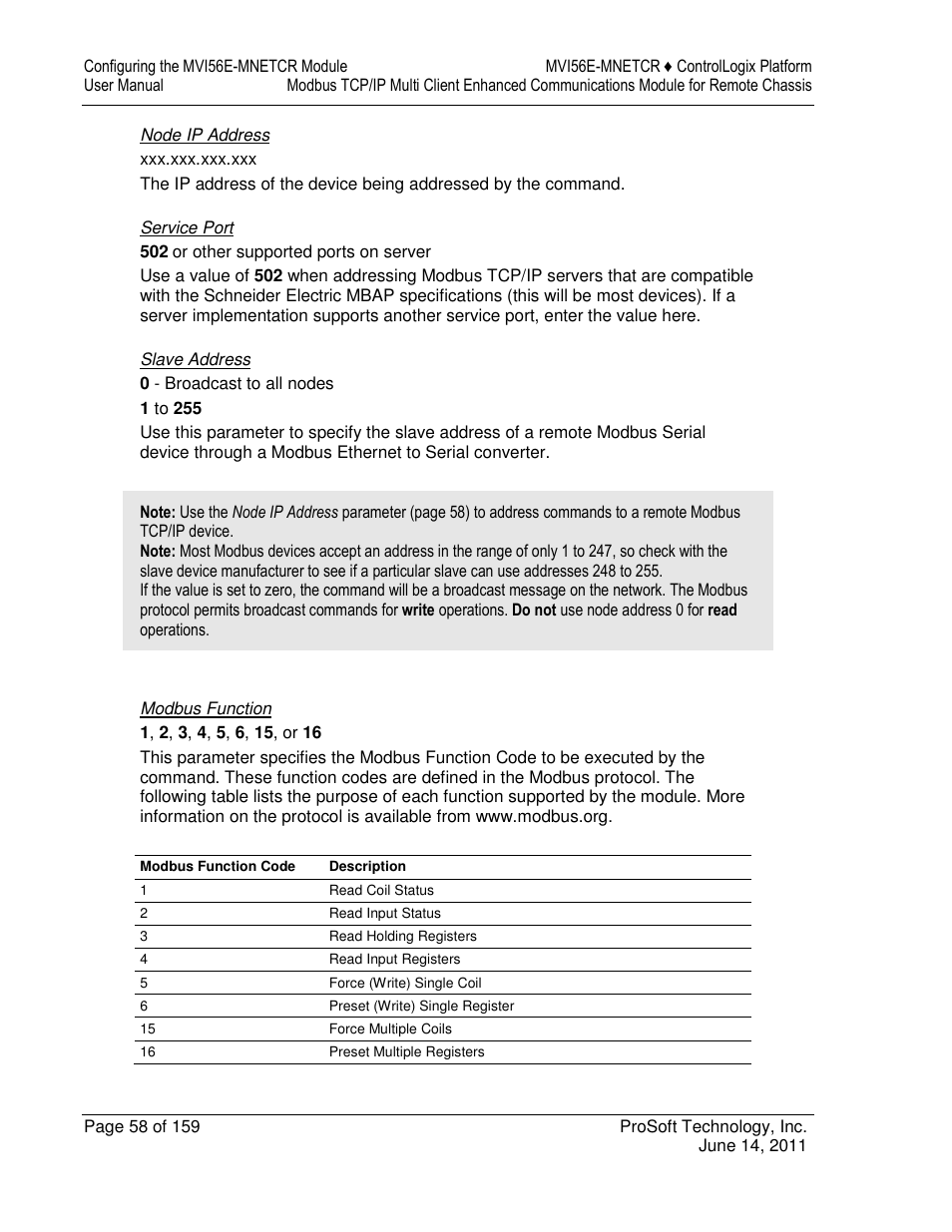 ProSoft Technology MVI56E-MNETCR User Manual | Page 58 / 159